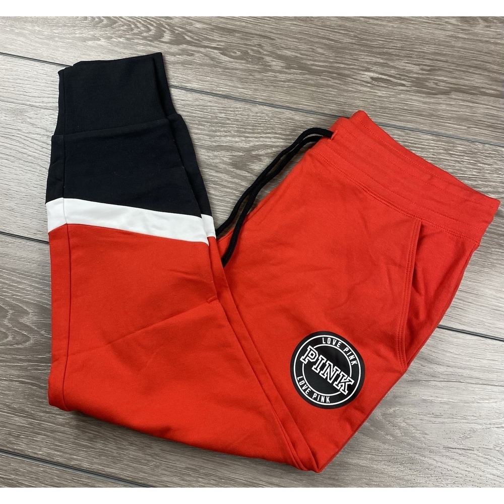 Victorias Secret Pink‎ Women's Pull On Jogger Sweatpants Red Size Large
